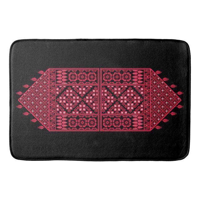 Palestinian Embroidery Tatreez printed design Bath Mat (Front)