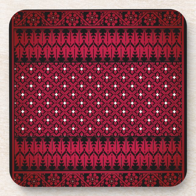 Palestinian Embroidery Tatreez printed Design Coaster (Front)