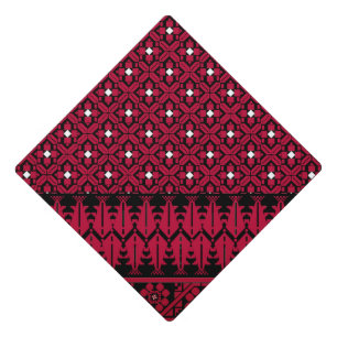 Palestinian Embroidery Tatreez printed design Graduation Cap Topper