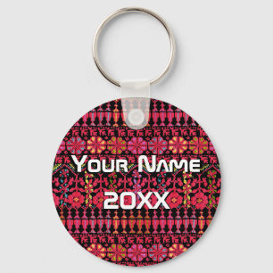 Palestinian Embroidery Tatreez printed Design  Keychain