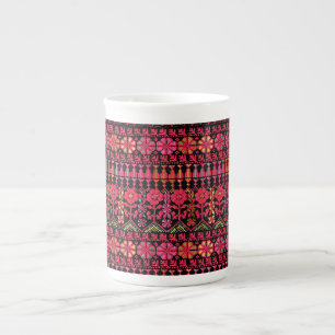 Palestinian Embroidery Tatreez printed Design Soup Bone China Mug