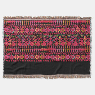 Palestinian Embroidery Tatreez printed Design Throw Blanket