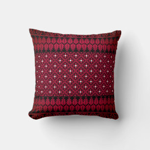 Palestinian Embroidery Tatreez printed design  Throw Pillow