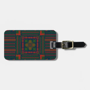 Palestinian Embroidery Tatreez red green 5 Pattern Luggage Tag