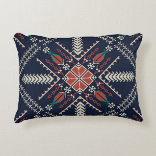 Palestinian Embroidery: Traditional Pattern Design Accent Pillow