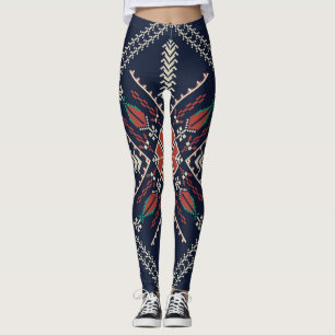 Palestinian Embroidery: Traditional Pattern Design Leggings