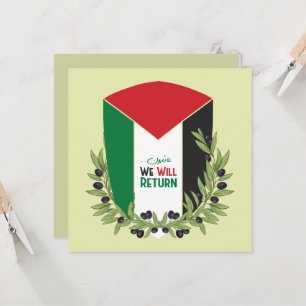 Palestinian Flag and Olive Branches