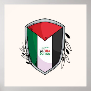 Palestinian Flag and Olive Branches Poster