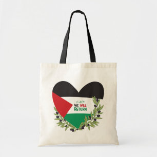 Palestinian Flag and Olive Branches Tote Bag