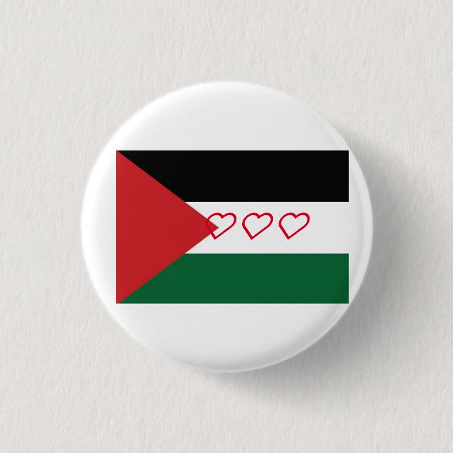 Palestinian flag badge 1 inch round button (Front)