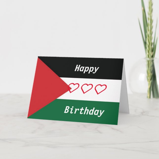 Palestinian flag birthday card (Front)