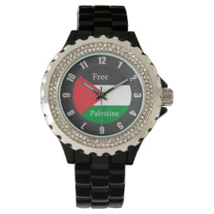 Palestinian flag customized Free Palestine Round C Watch