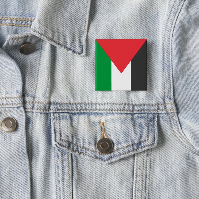 Palestinian flag Free Palestine customized 2 Inch Square Button (In Situ)