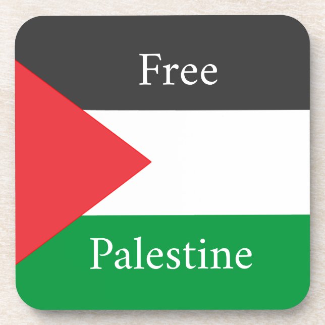 Palestinian flag Free Palestine customized Coaster (Front)