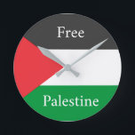 Palestinian flag Free Palestine customized Round Clock<br><div class="desc">Palestinian flag Free Palestine customized</div>