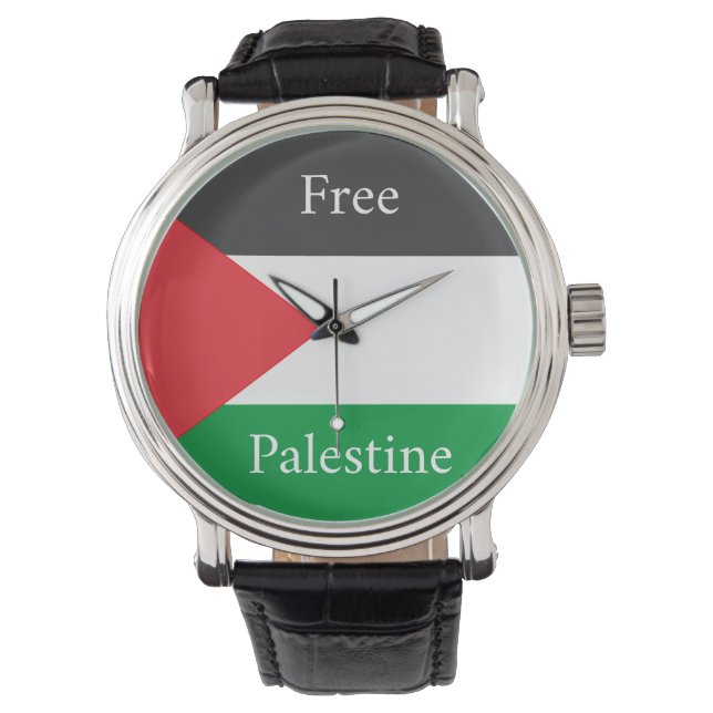 Palestinian flag Free Palestine customized Watch (Front)