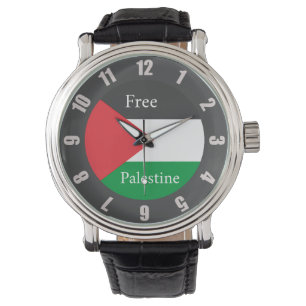 Palestinian flag Free Palestine Round C Pocket Wat Watch