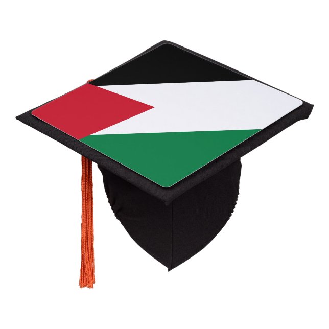 Palestinian flag graduation cap topper (Angled)