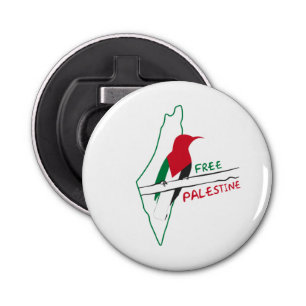 Palestinian flag map bird bottle opener