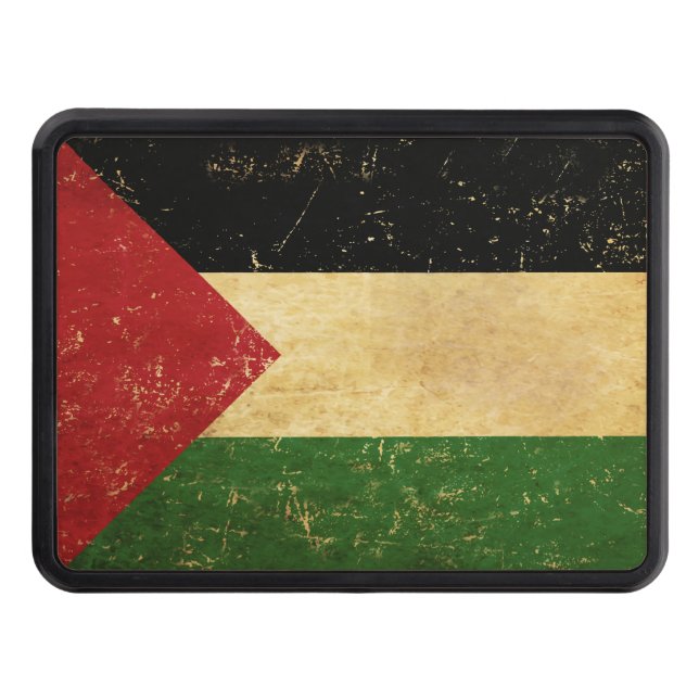 Palestinian Flag Vintage Hitch Cover (Front)