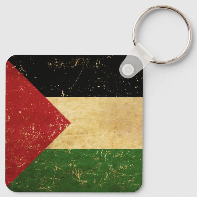 Palestinian Flag Vintage Keychain (Back)