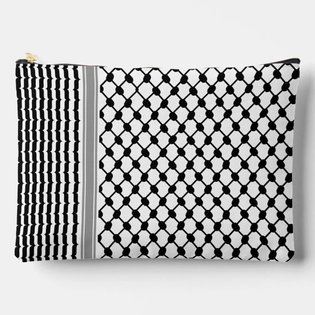 Palestinian Hatta Keffiyeh Kufiya Folk (2 Pattern) Accessory Pouch (Front)