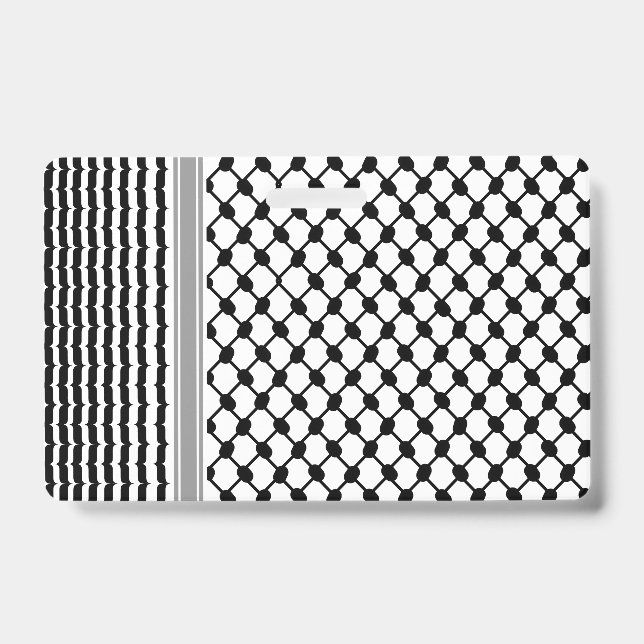 Palestinian Hatta Keffiyeh Kufiya Folk (2 Pattern) Badge (Front)