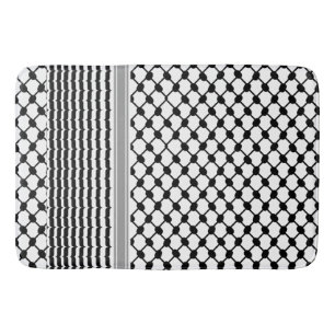 Palestinian Hatta Keffiyeh Kufiya Folk (2 Pattern) Bath Mat