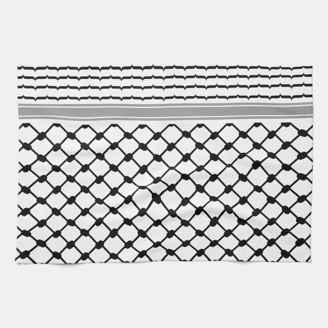 Palestinian Hatta Keffiyeh Kufiya Folk (2 Pattern) Kitchen Towel (Horizontal)