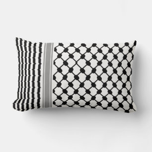 Palestinian Hatta Keffiyeh Kufiya Folk (2 Pattern) Lumbar Pillow