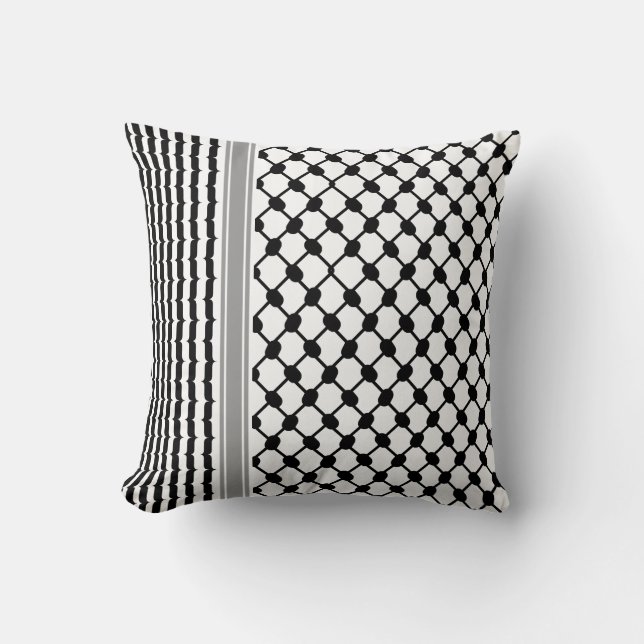 Palestinian Hatta Keffiyeh Kufiya Folk (2 Pattern) Throw Pillow (Front)