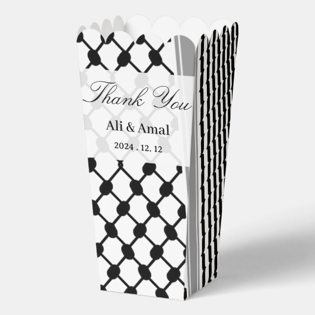 Palestinian Hatta Keffiyeh Thank You Wedding  Favor Box (Front)