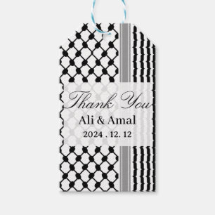 Palestinian Hatta Keffiyeh Thank You Wedding Gift Tags
