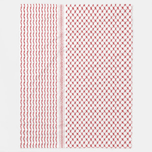 Palestinian Hatta Kufiya Traditional Pattern#2-Red Fleece Blanket