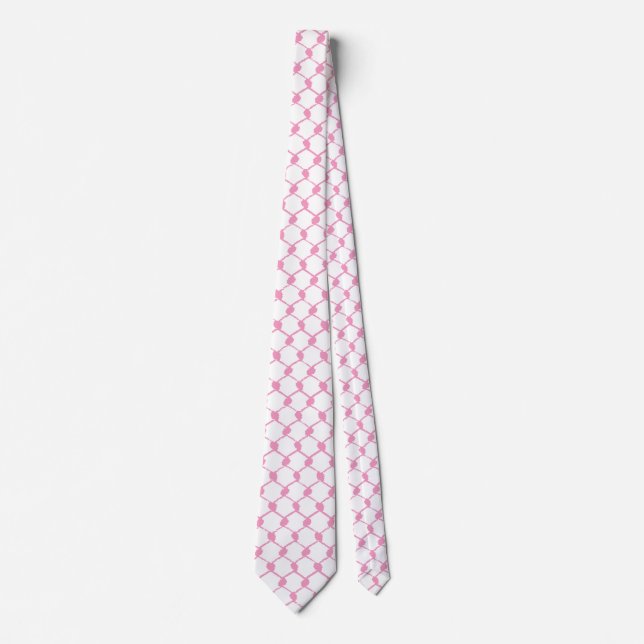 Palestinian Hatta Palestine Kufiya Pattern Pink Tie (Front)