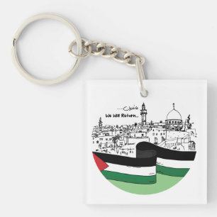 Palestinian Heritage and Hope: We Will Return Keychain