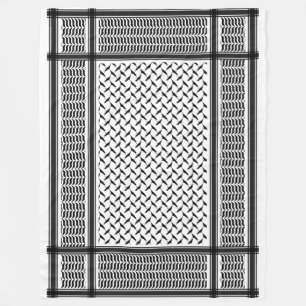 Palestinian Joranian kuffiya black and white Fleec Fleece Blanket