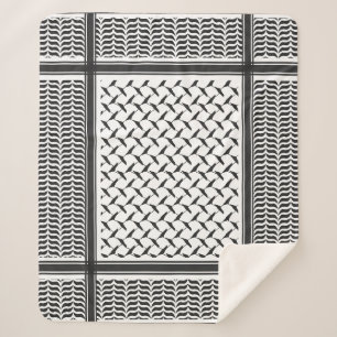 Palestinian Joranian kuffiya black and white Sherpa Blanket