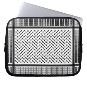 Palestinian Joranian kuffiya black & white shemag Laptop Sleeve
