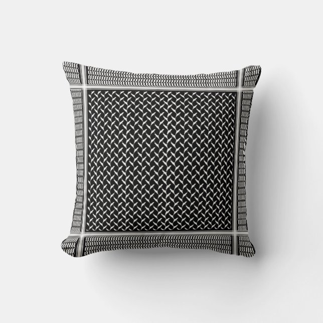 Palestinian Keffiyeh Apron Kitchen Towel Throw Pillow (Front)