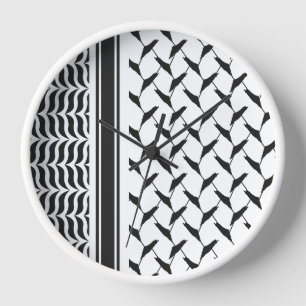 Palestinian keffiyeh clock