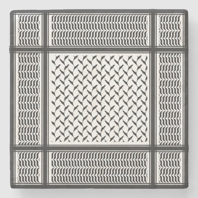Palestinian keffiyeh stone coaster (Front)