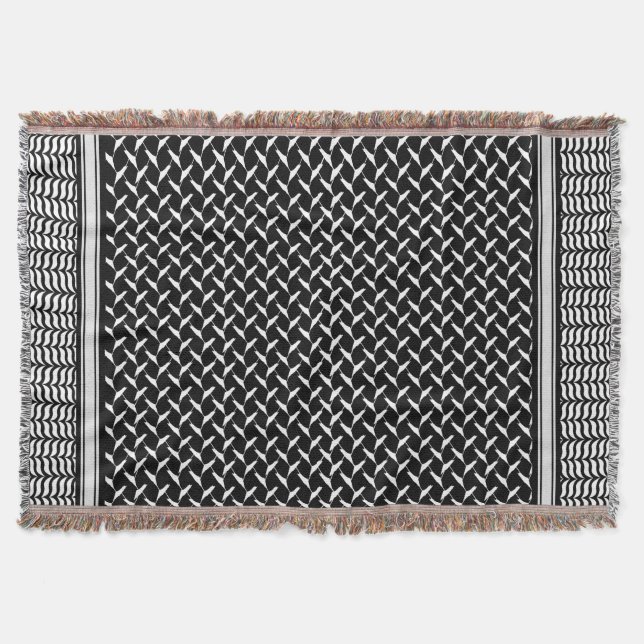 Palestinian Keffiyeh Throw Blanket (Front)