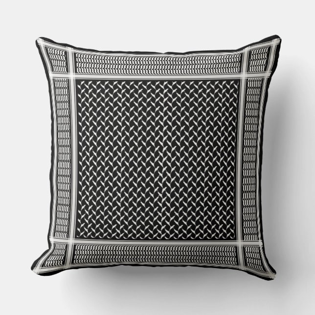 Palestinian Keffiyeh Throw Pillow (Front)
