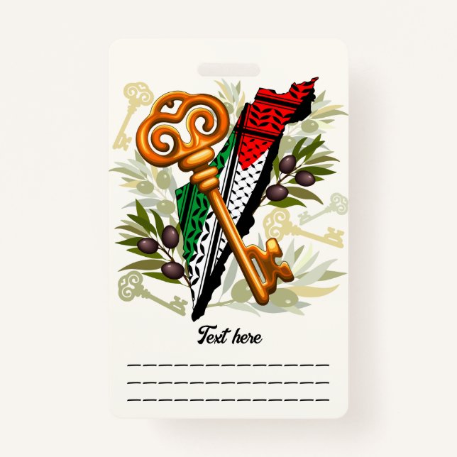 Palestinian Key Symbol of the Right of Return Badge (Front)