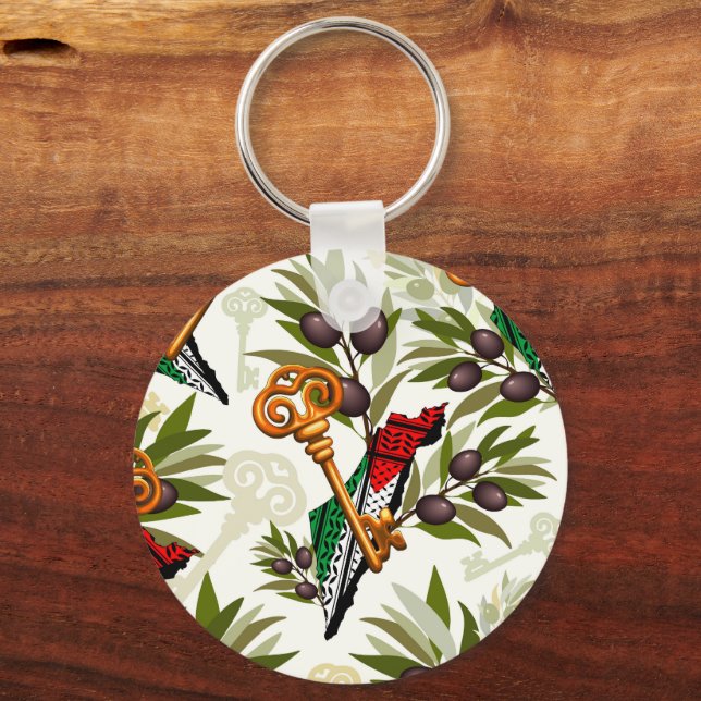 Palestinian Key Symbol of the Right of Return Keychain (Front)