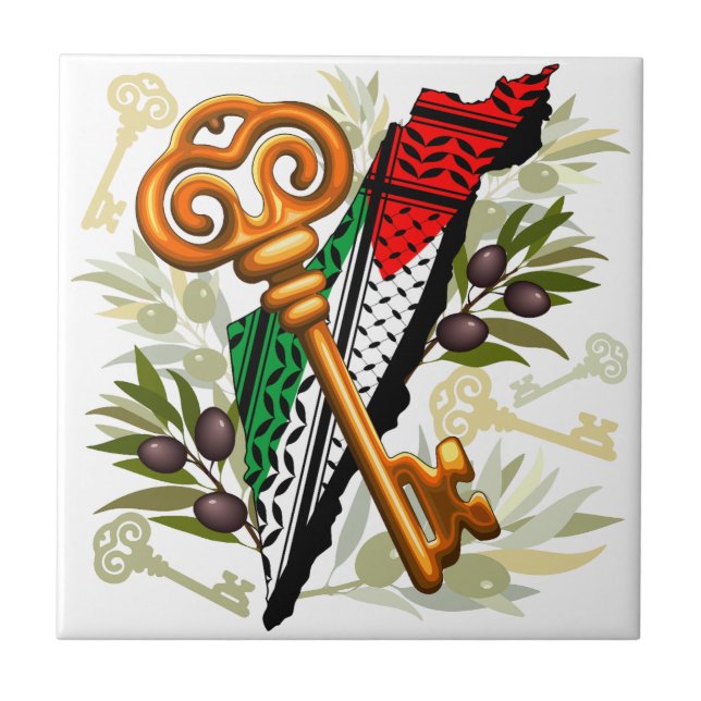 Palestinian Key Symbol of the Right of Return Tile (Front)