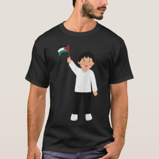 Palestinian Kid Holding a Sign Says Zip retro T-Shirt