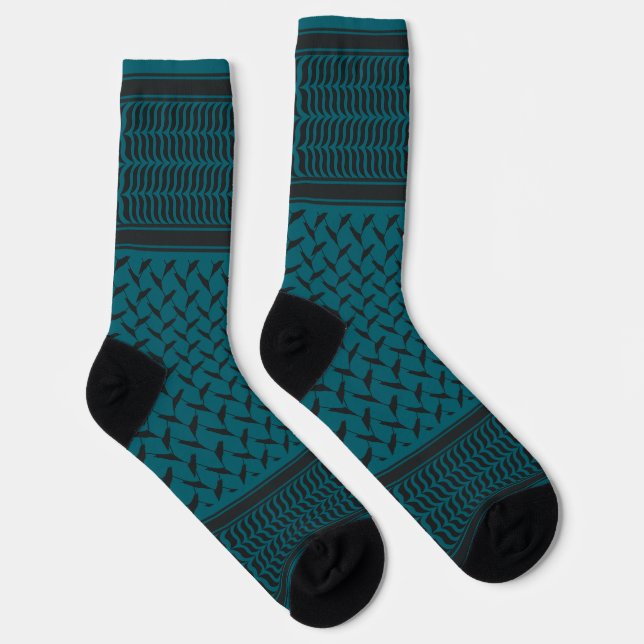 palestinian kuffiya black and blue socks (Right)