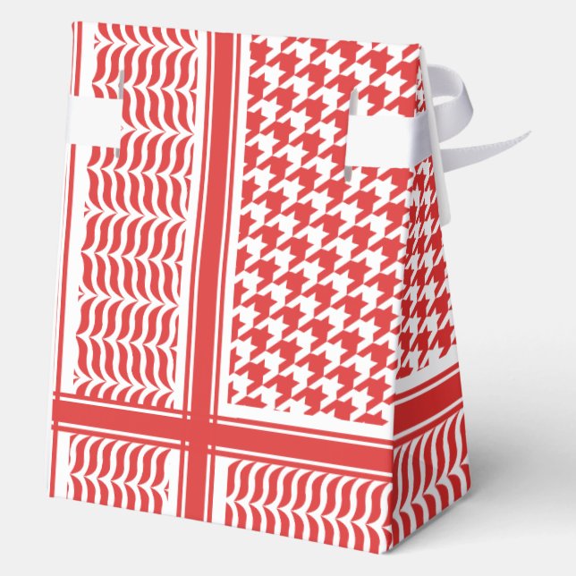 Palestinian Kuffiya Hatta Red  Favor Box (Back)
